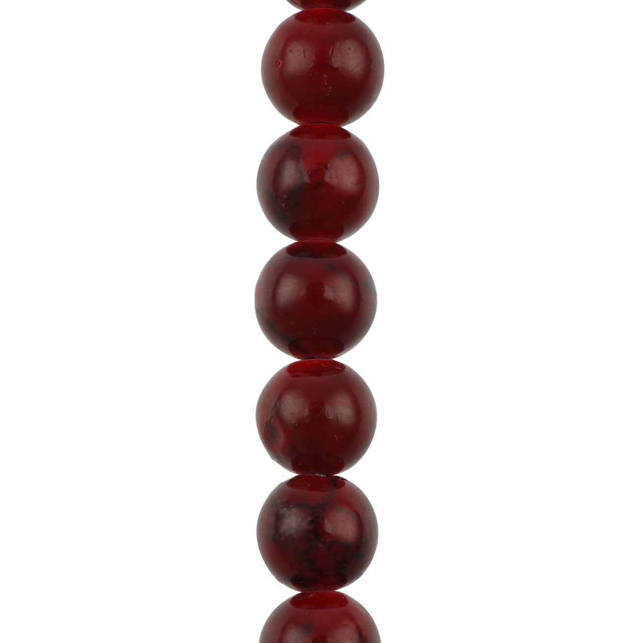 12 Pack: Dark Red Dyed Quartz Round Beads, 8mm by Bead Landing™